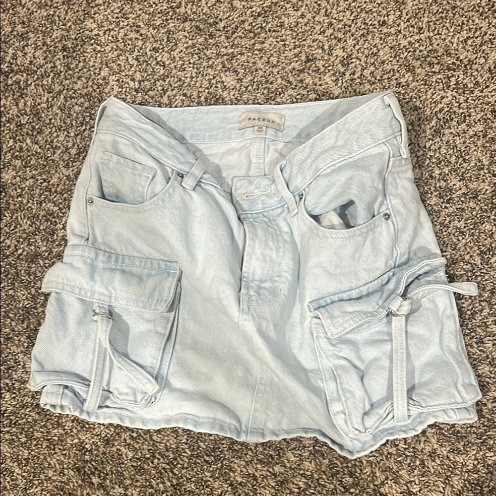 Pacsun light blue jean skirt